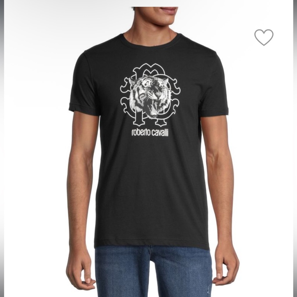 Roberto Cavalli Black Tiger Graphic Tee
